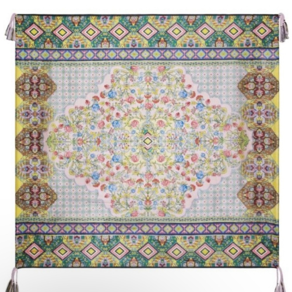 Johnny Was cotton Scarf NWT ! 12 Tassels!